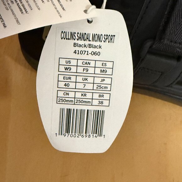 New Women's Hey Dude Velcro Mono Black Sandals Collins Comfort Sole Size 9 - Picture 12 of 12